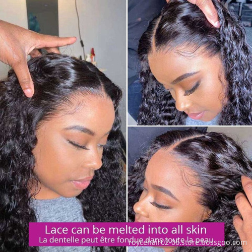 Top Quality Raw Brazilian Human Hair Wig Wholesale Thick Curly Hair Extension Glueless Pre Plucked Transparent Full Lace Wig